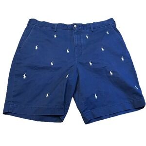 Polo Ralph Lauren Short‎ Men 38 Navy Golf All Over Pony Stretch Classic Fit 9"